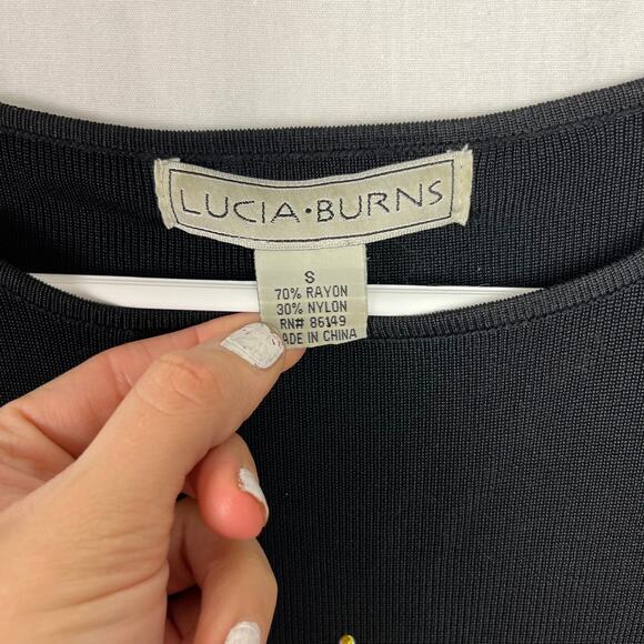 Nordstrom Embellished Vintage Y2K Beaded Graphic Butterfly Sequin Top Sz Small - Picture 5 of 5